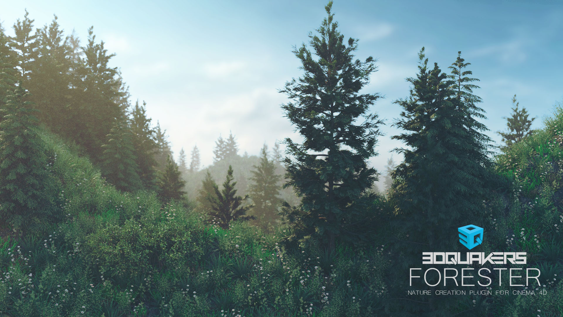 Forester cinema. Forester Cinema 4d. Лес Cinema 4d. Multiflora Cinema 4d. Forester Redshift.